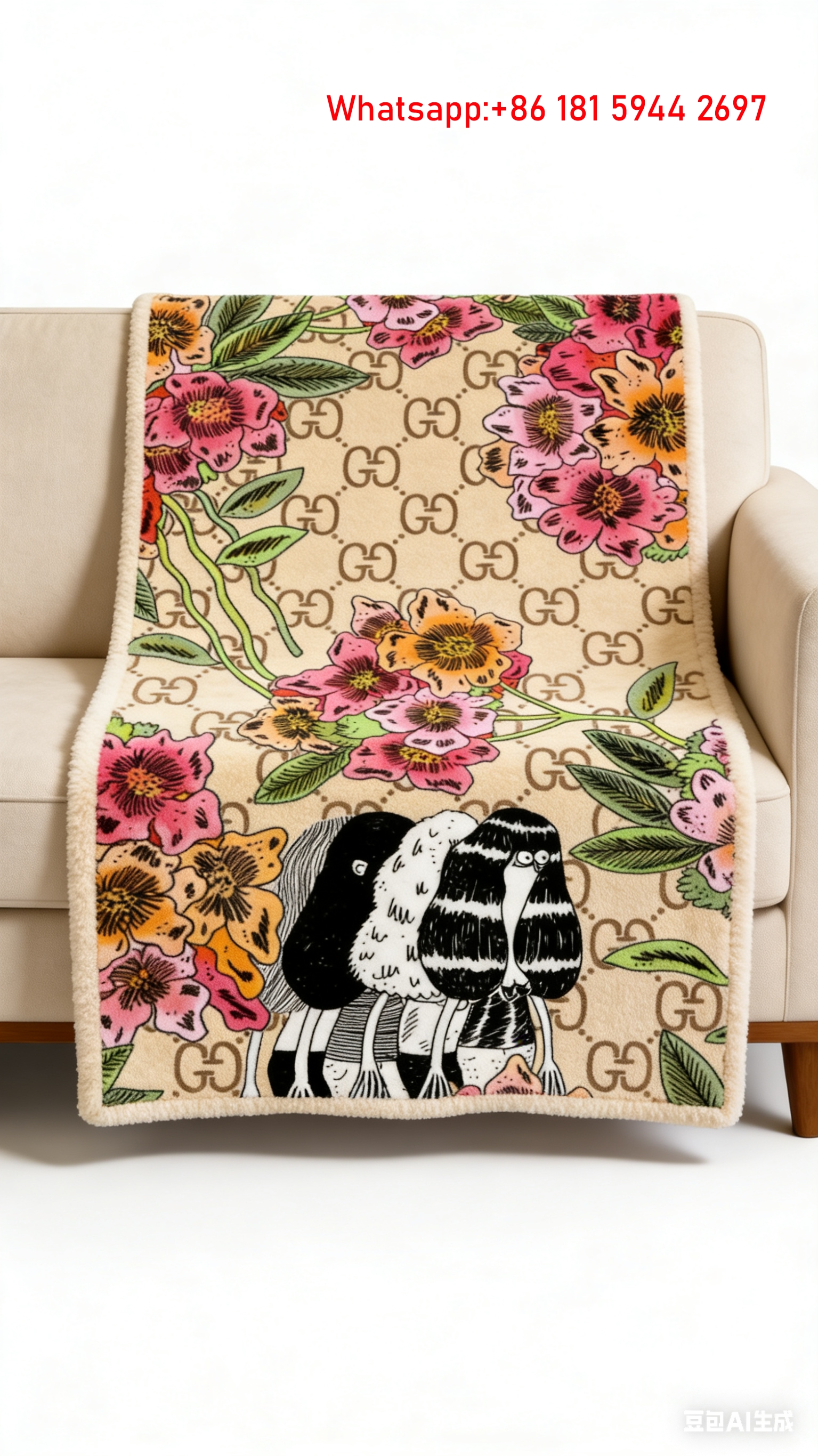 Gucci Bloom Pals Monogram Meadow Friends Throw Blankets IMG_2952